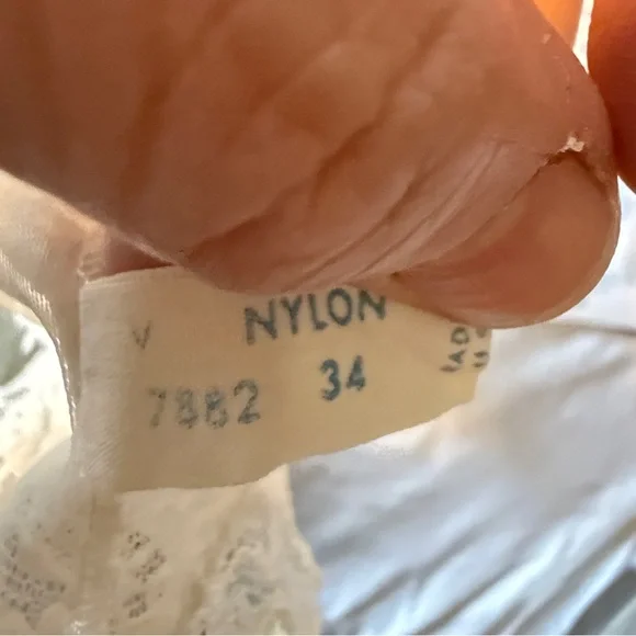 Vintage 60s Ivory Lace Slip Dress Made in USA S - Picture 11 of 13